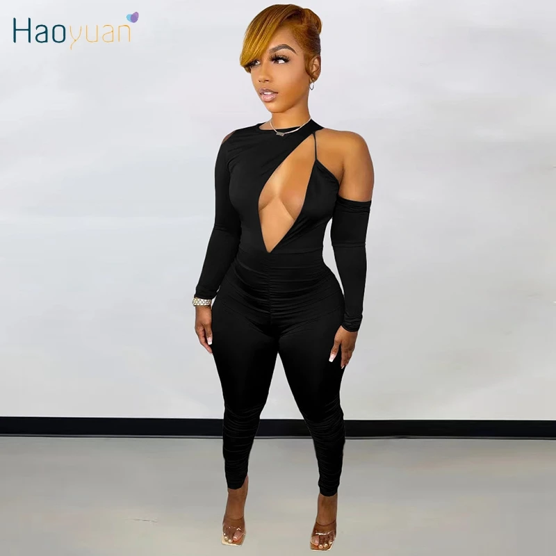 haoyuan sexy cut out bodycon jumpsuit