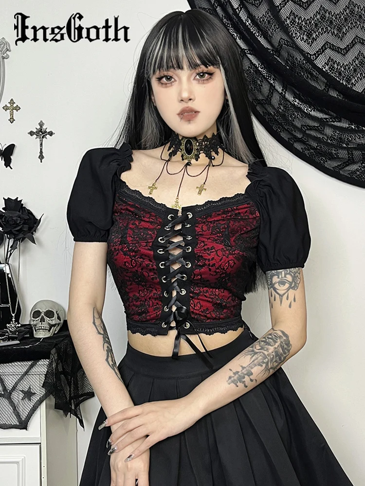 insgoth hollow out women harajuku gothic
