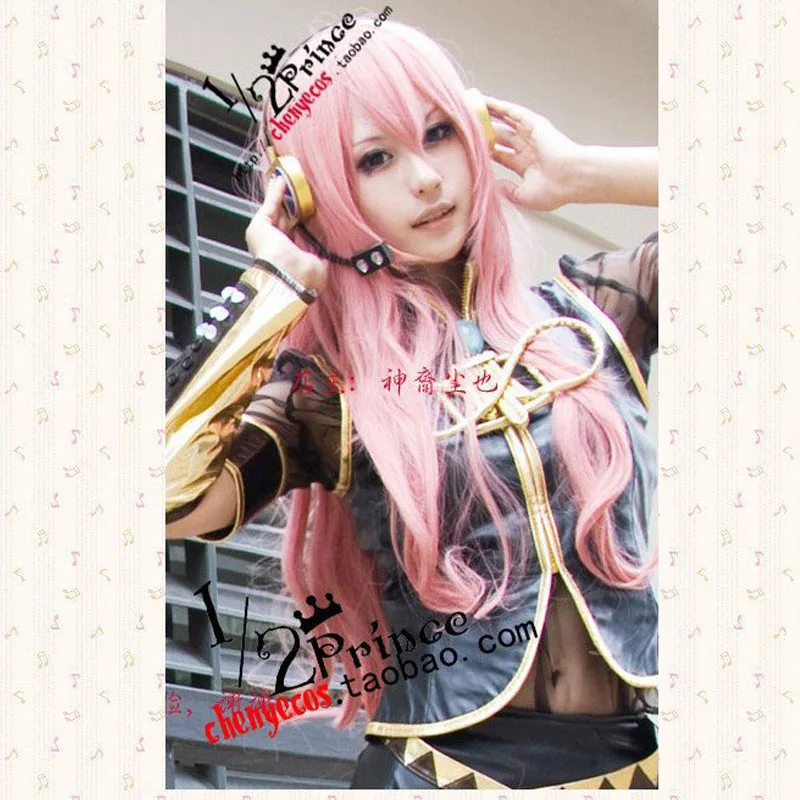 vocaloid ruka pink wavy long synthetic